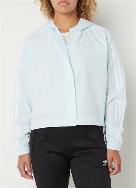 adidas Jack met capuchon en structuur • Lichtblauw 